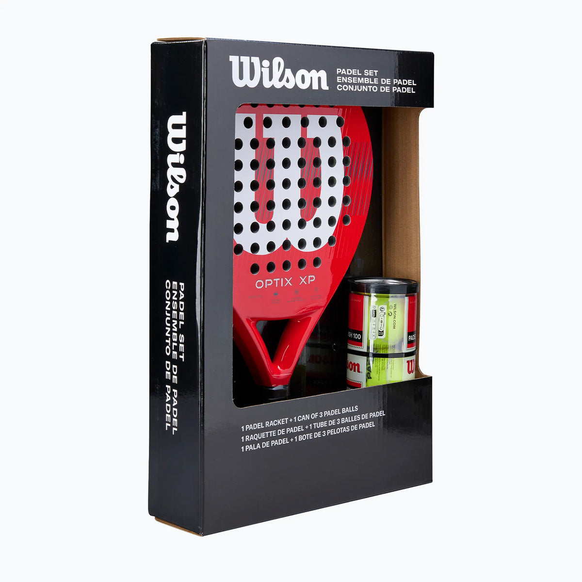 Wilson Padel Set - Optix XP Padel Racket + Tube of 3 Padel Balls