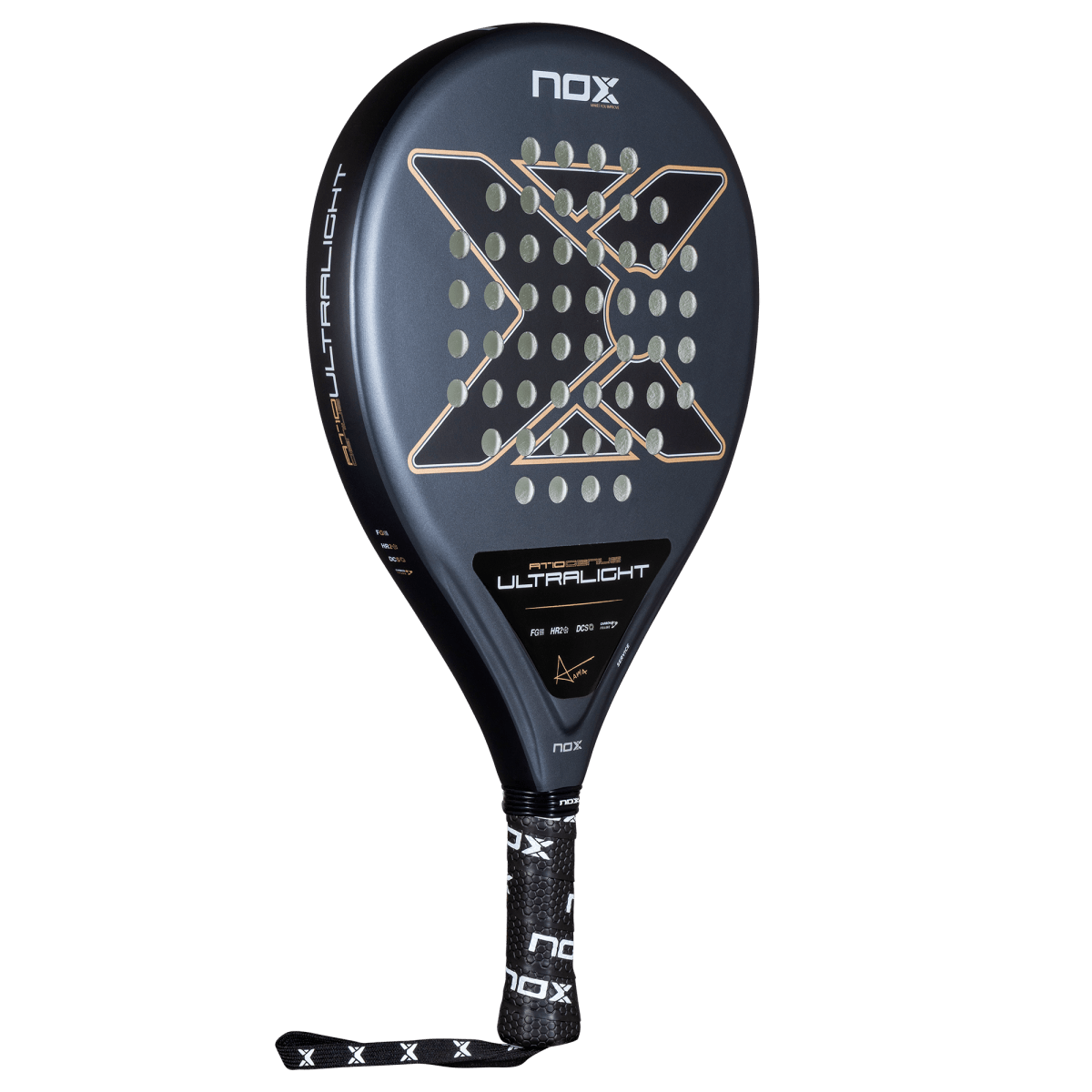 Nox AT10 Genius Ultralight 2026 padel racket, angled front view showing the Ultralight logo