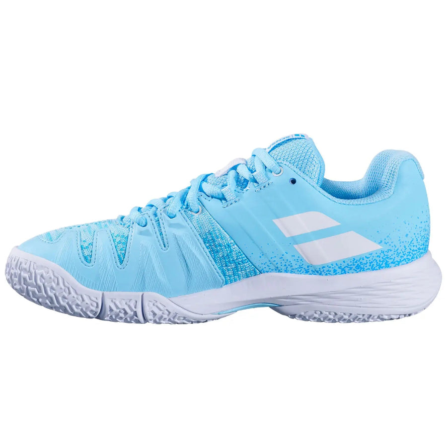 Babolat Sensa Women's Padel Shoes Sky Blue/Tigerlily - side view 2