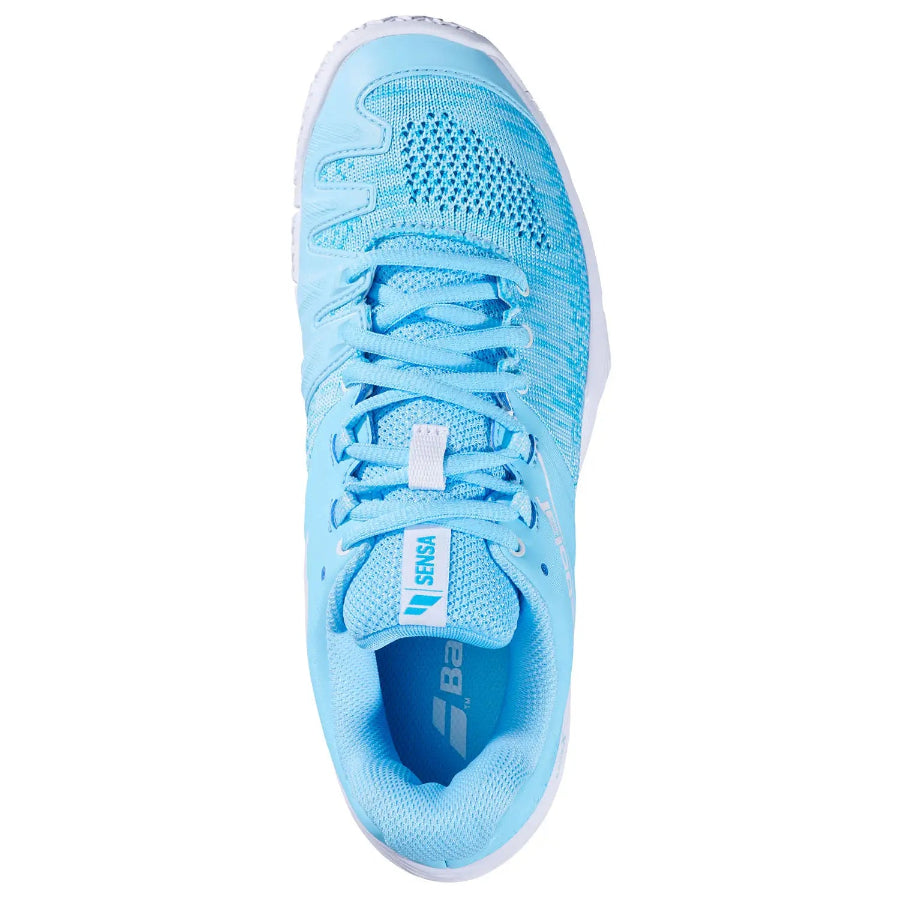 Babolat Sensa Women's Padel Shoes Sky Blue/Tigerlily - top view