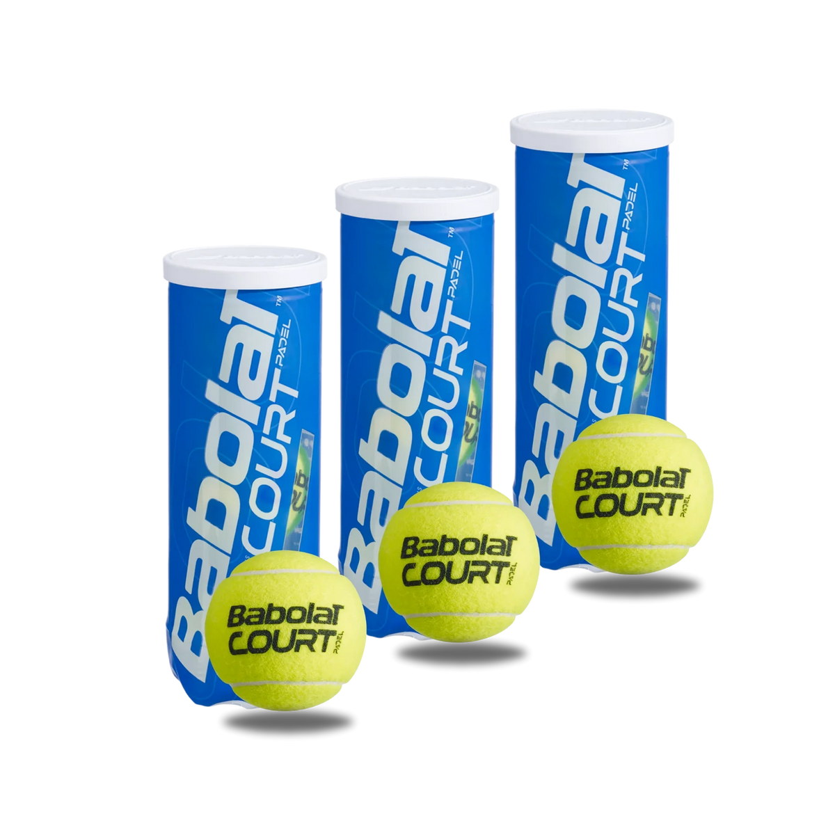 Babolat Court Padel Balls - 3 tubes of 3 balls