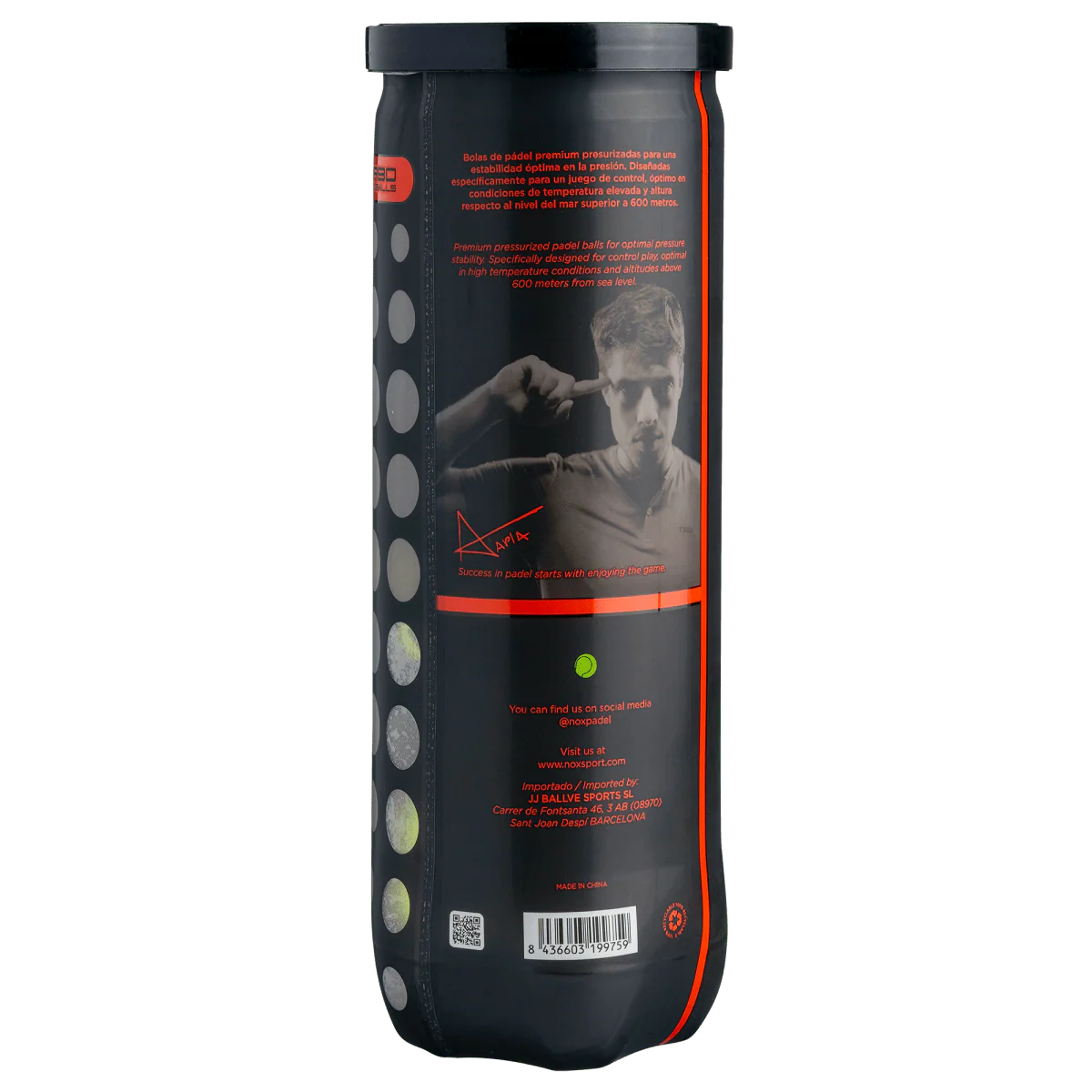 Nox NERBO Padel Balls | Tube of 3 Balls